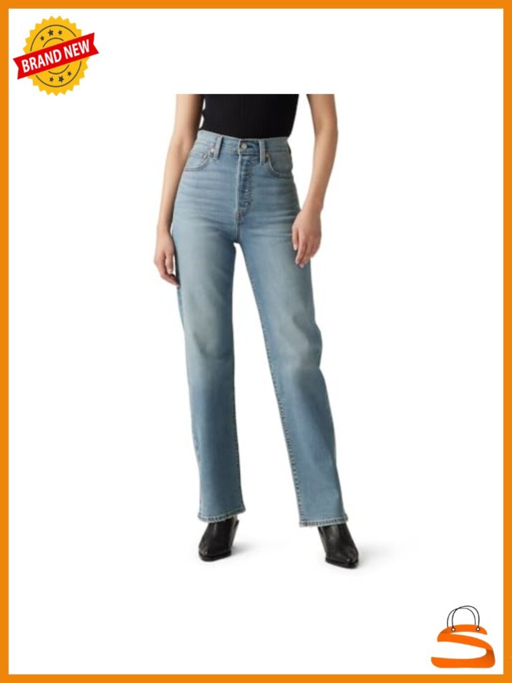 Women's Ribcage Straight Full Length Stretch Jeans Size 27